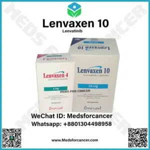 Lenvaxen 10 mg lenvatinib tablets packaging for thyroid and kidney cancer treatment